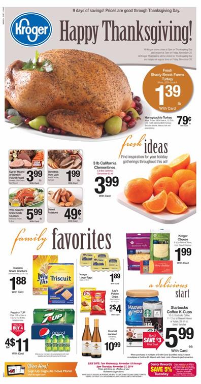 Kroger Thanksgiving Deals November Weekly Ads