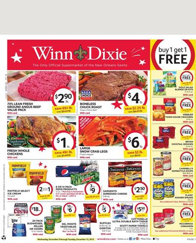 Winn Dixie Weekly Ad Holiday Offers 2015