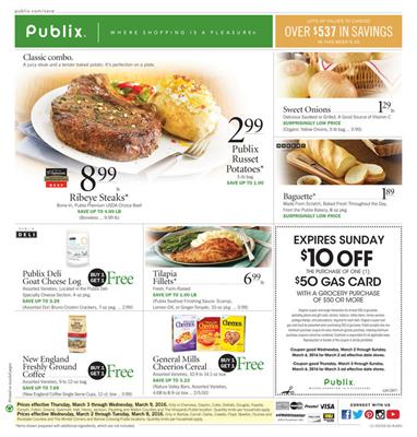 Publix Weekly Ad 6 Mar 2016
