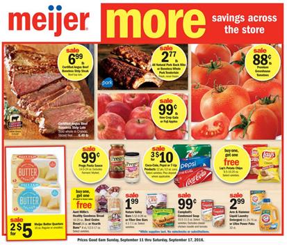 Meijer Weekly Ad September 11 - 17 2016