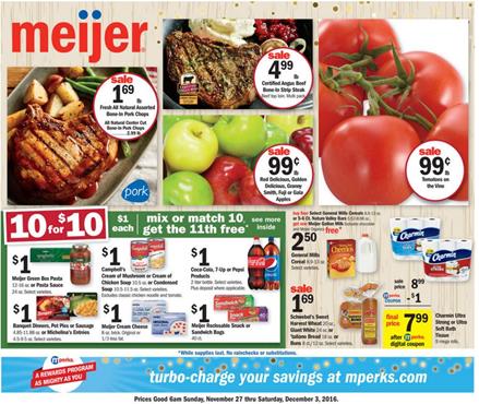 Meijer Weekly Ad Nov 27 - Dec 3 2016 Top Deals