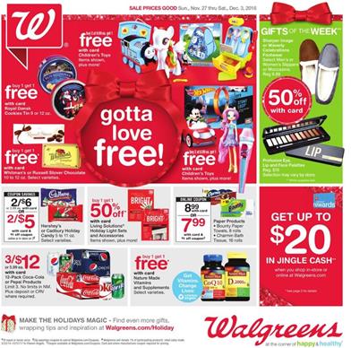 Walgreens Weekly Ad Holiday Deals Nov 27 - Dec 3 2016