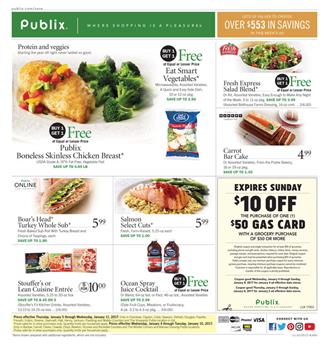 Publix Weekly Ad Food Deals January 4 - 10 2017