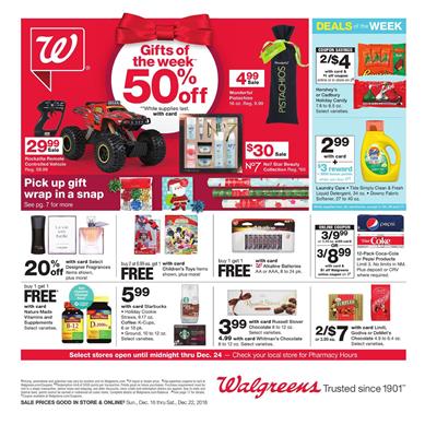 Walgreens Weekly Ad 50 Off Gifts Dec 16 22 2018