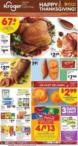 Kroger Thanksgiving Weekly Ad Sale Nov 20 - 28, 2019