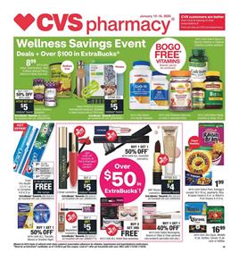 CVS Weekly Ad $50 Extrabucks Jan 12 - 18, 2020
