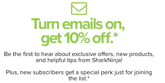 Ninja Offers 10% Off If You Sign Up
