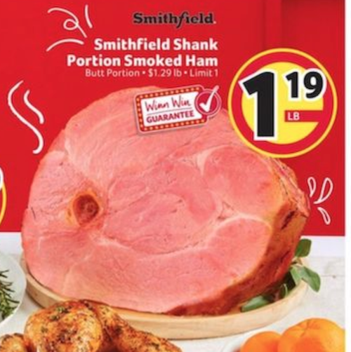 Winn Dixie Smokefield Shank Portion Smoked ham