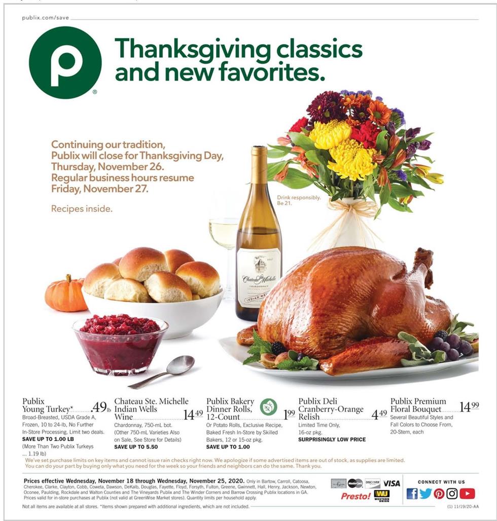 Publix Weekly Ad Thanksgiving Nov 18 25 2020 Weeklyads2